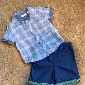 First Impressions blue two piece short set